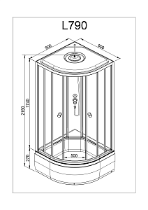 Душевая кабина Deto L 790 90х90 с электрикой купить в интернет-магазине Sanbest