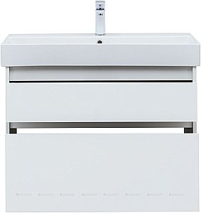 Тумба с раковиной Aquanet Nova Lite 249936 85 белый глянец для ванной в интернет-магазине Sanbest