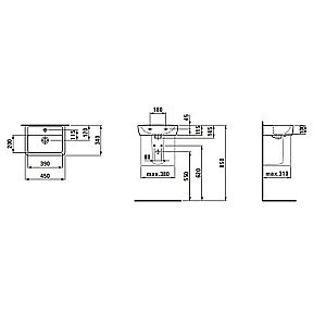 Раковина Laufen Pro 8.1195.1.000.104.1 белая купить в интернет-магазине Sanbest
