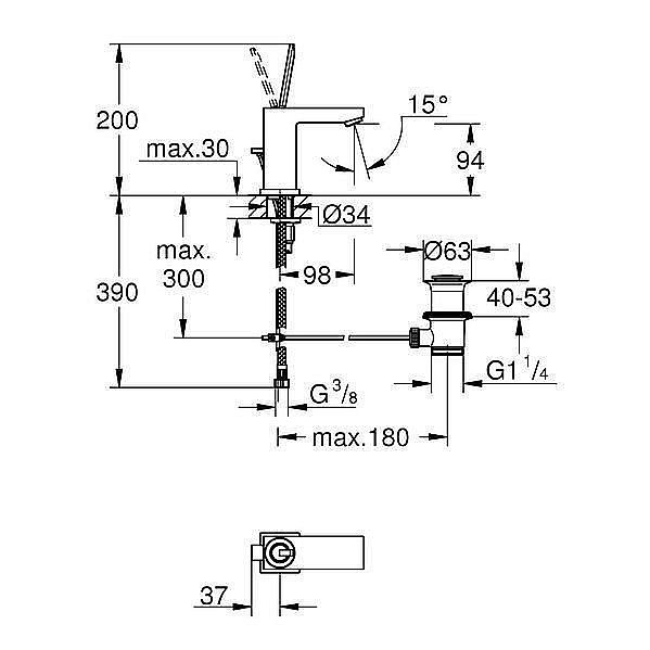 Смеситель для раковины Grohe Eurocube Joy 23656000 купить в интернет-магазине сантехники Sanbest