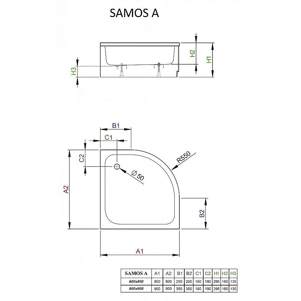 Душевой поддон Radaway Samos A 4S99300-03 90х90 белый купить в интернет-магазине Sanbest