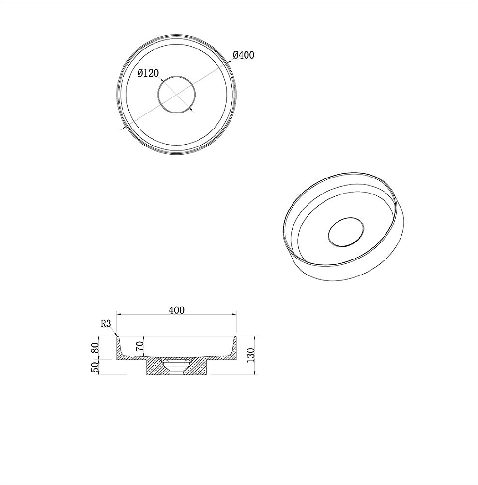 Раковина Boheme Corian 40 801-CLCT Calacatta купить в интернет-магазине Sanbest