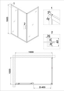 Душевой уголок Niagara Nova NG-82-10AB-A100B 100x100 купить в интернет-магазине Sanbest