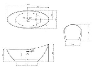 Ванна акриловая ABBER AB9233 184x79 купить в интернет-магазине Sanbest