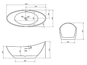 Ванна акриловая ABBER AB9233 184x79 купить в интернет-магазине Sanbest