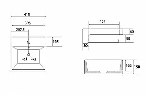 Раковина накладная ABBER Rechteck AC2208MCG светло-зеленая матовая купить в интернет-магазине Sanbest