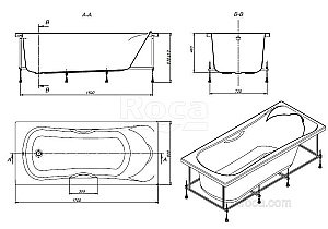 Ванна Roca BeCool ZRU9302852 170x80 купить в интернет-магазине Sanbest