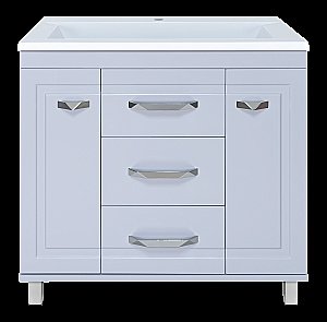 Тумба с раковиной Misty Терра - 90 П-Тер01090-01503Я серая для ванной в интернет-магазине Sanbest