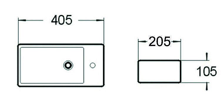 Раковина накладная SantiLine 40,5 SL-2009 белая купить в интернет-магазине Sanbest