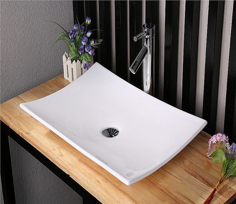 Раковина накладная Ceramalux N 68 78123 В белая купить в интернет-магазине Sanbest