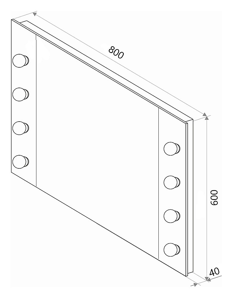 Зеркало гримерное Континент Этюд ЗГП02 80x60 в ванную от интернет-магазине сантехники Sanbest