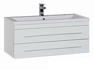 Тумба с раковиной Aquanet Верона 100/Aquanet Нота-100 подвесная белая глянцевая для ванной в интернет-магазине Sanbest