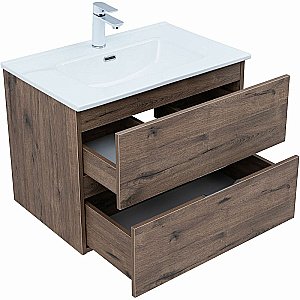 Тумба с раковиной Aquanet Алвита new 70 334185 дуб веллингтон табак для ванной в интернет-магазине Sanbest