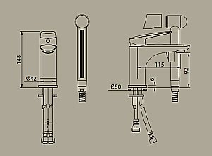 Смеситель для раковины Migliore Laguna 26082 с гигиеническим душем купить в интернет-магазине сантехники Sanbest