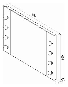 Зеркало гримерное Континент Этюд ЗГП02 80x60 в ванную от интернет-магазине сантехники Sanbest