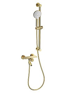 Смеситель для ванны с душевым гарнитуром WONZON & WOGHAND CLICK, Брашированное золото (WW-FE05L222-BG) купить в интернет-магазине сантехники Sanbest