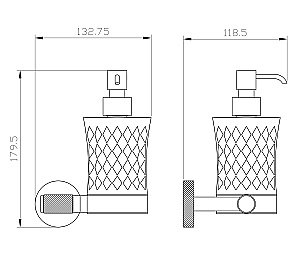 Диспенсер для жидкого мыла WONZON & WOGHAND MAJESTIC WW-9224 черный/золото купить в интернет-магазине сантехники Sanbest
