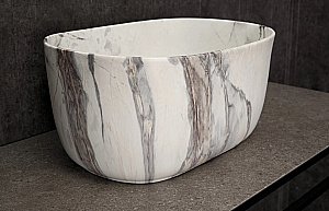 Раковина накладная Gid Creativo 45 Mnc9302 69909 белый мрамор, матовая купить в интернет-магазине Sanbest