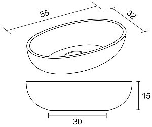Раковина накладная Riho ESCALA 55 W030001105 белая купить в интернет-магазине Sanbest