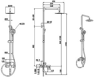 Душевая система Allen Brau Eclipse 5.E1007-31 черная матовая купить в интернет-магазине сантехники Sanbest