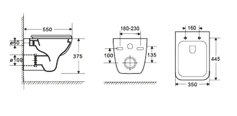 Унитаз подвесной WeltWasser BAMBERG 545+KEHLBACH 004 GL-WT+BAMBERG WT белый глянцевый, безободковый, с крышкой микролифт, с инсталляцией и белой кнопкой купить в интернет-магазине Sanbest