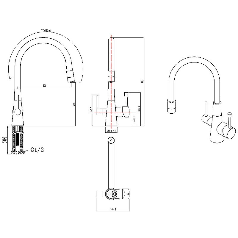 Смеситель для кухни Lemark Comfort LM3075C085 хром/черный купить в интернет-магазине сантехники Sanbest