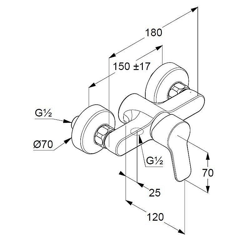 Смеситель для душа Kludi Pure&Easy 378419165 купить в интернет-магазине сантехники Sanbest