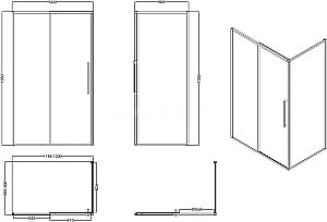 Душевой уголок Esbano SURF ESOGS129PSB 120х90 стекло прозрачное/профиль черный матовый купить в интернет-магазине Sanbest