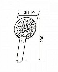 Душевая лейка Orange O-Shower OS03b черный матовый купить в интернет-магазине сантехники Sanbest