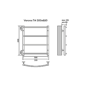 Полотенцесушитель водяной Azario VERONA П4 500х600 AZ04156 хром купить в интернет-магазине сантехники Sanbest