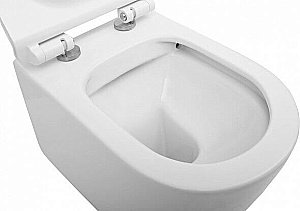 Унитаз подвесной Aquanet Rimless Atago 2.0 W LX-1905 с крышкой микролифт, безободковый купить в интернет-магазине Sanbest