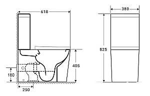 Унитаз напольный CeramaLux 2179XMDH серый матовый, безободковый, с бачком, с крышкой микролифт купить в интернет-магазине Sanbest