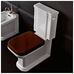 Унитаз напольный Kerasan Waldorf 4117 с бачком 4179 Белый/ручка золото купить в интернет-магазине Sanbest