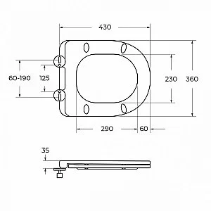 Унитаз подвесной Cezares CZR-38083-49-TH-TOR/SC белый, безободквый, смыв торнадо купить в интернет-магазине Sanbest