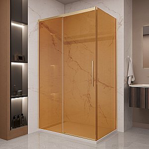 Душевой уголок Vincea Stella 120х90 VSR-1ST9012GSG стекло янтарь/профиль брашированное золото купить в интернет-магазине Sanbest