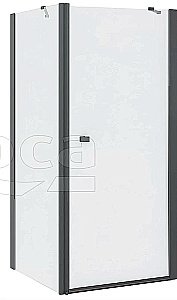 Душевой уголок Roca Capital 100x90 черный прозрачное стекло купить в интернет-магазине Sanbest