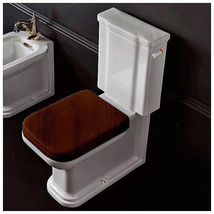 Унитаз напольный Kerasan Waldorf 4117 с бачком 4179 Белый/ручка золото купить в интернет-магазине Sanbest