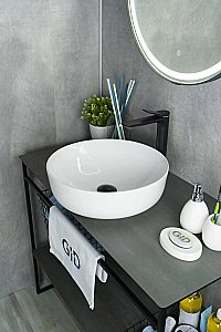 Раковина накладная Gid Esfera 41,5 D1315 51182 белая купить в интернет-магазине Sanbest