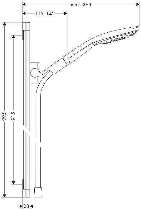 Душевой гарнитур Hansgrohe Raindance 26626000 хром купить в интернет-магазине сантехники Sanbest