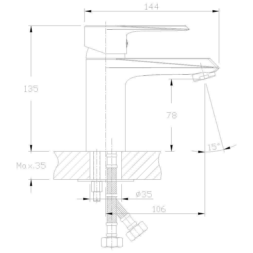 Смеситель для раковины Rossinka RS28-11 купить в интернет-магазине сантехники Sanbest