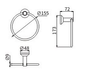 Полотенцедержатель CeramaLux Fleur 78306 хром купить в интернет-магазине сантехники Sanbest