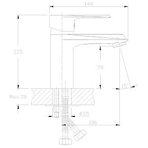 Смеситель для раковины Rossinka RS28-11 купить в интернет-магазине сантехники Sanbest