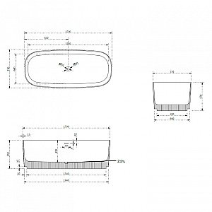 Ванна Abber 170х75 AS9601MCG зеленая матовая купить в интернет-магазине Sanbest