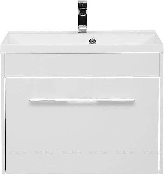 Тумба с раковиной Aquanet Августа 210028 75 белый для ванной в интернет-магазине Sanbest