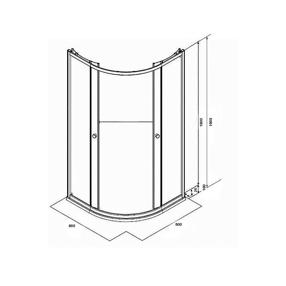 Душевой уголок Parly ZF81 80х80 стекло матовое/профиль белый купить в интернет-магазине Sanbest