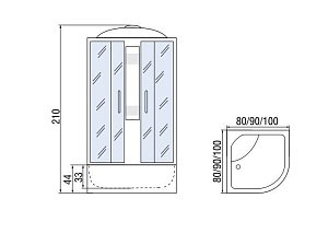 Душевая кабина Мономах С МЗ 44 100x100 купить в интернет-магазине Sanbest