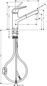 Смеситель для кухни Hansgrohe Focus M42 150 71814800 купить в интернет-магазине сантехники Sanbest