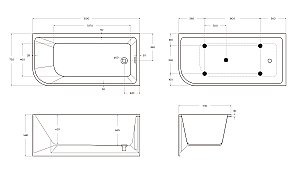 Ванна акриловая BelBagno BB712 150х73 купить в интернет-магазине Sanbest