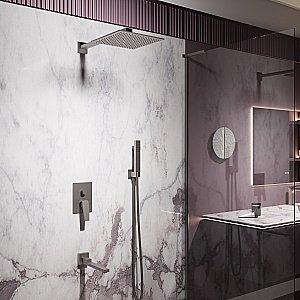 Душевая система Vincea Puro VSFW-5P1GM вороненая сталь купить в интернет-магазине сантехники Sanbest