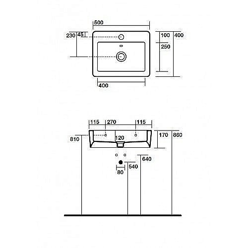 Раковина Kerasan Ego 50 324101*1 белая купить в интернет-магазине Sanbest
